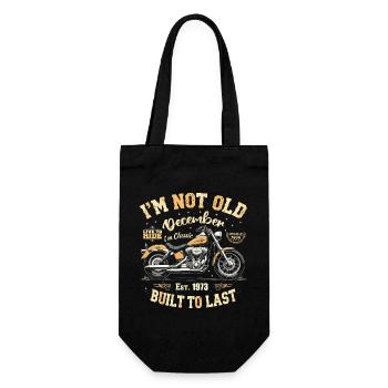 I'm not old December Year of construction 1973 - Gift Bag for Bottles - black - Front