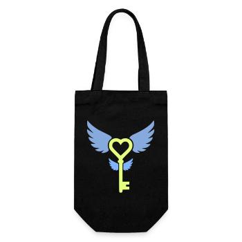 Clé du cœur | Symbole de l’amour et de la romance - Sac à bouteille - noir - Devant