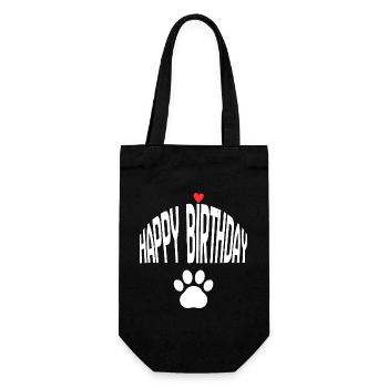 Happy Birthday Dog - Geschenkbeutel für Flaschen - Schwarz - Vorne