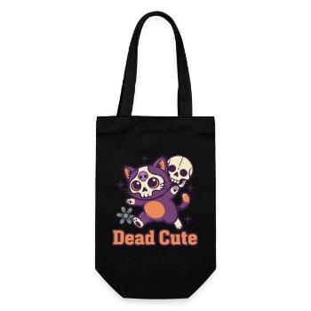Dead Cute Katzen-Skelett - Geschenkbeutel für Flaschen - Schwarz - Vorne