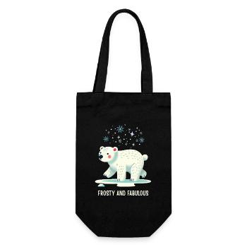 Frostiger und fabelhafter Winterbär - Geschenkbeutel für Flaschen - Schwarz - Vorne