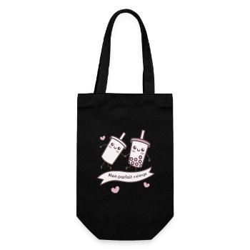 Parfait Mélange Bubble Tea Kawaii - Sac à bouteille - noir - Devant