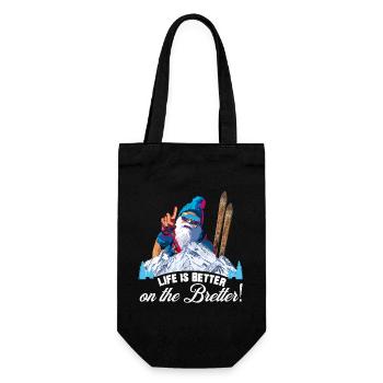 Ski, Skiing, Life is better on the boards - Gift Bag for Bottles - black - Front