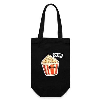 Kawaii Popcorn Smile Design - Gift Bag for Bottles - black - Front