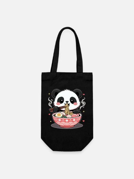 Ramen Niedlicher Kawaii Panda - Geschenkbeutel für Flaschen - Schwarz