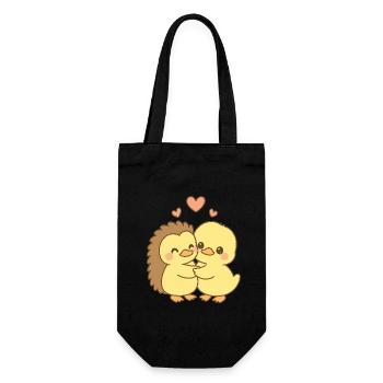Duck Couple Valentine's Day - Gift Bag for Bottles - black - Front