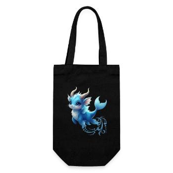 Blauer Drache Mystic Aquarell - Geschenkbeutel für Flaschen - Schwarz - Vorne