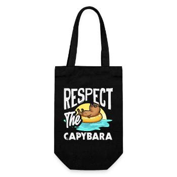 Respect for the Capybaras Cute Funny Animal - Gift Bag for Bottles - black - Front