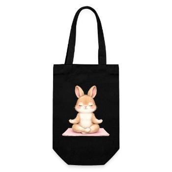 Description du lapin méditant dans le yoga - Sac à bouteille - noir - Devant