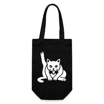 Funny Cat Cats Cat Lover Kitten - Gift Bag for Bottles - black - Front