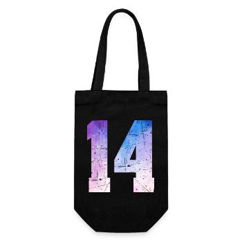 Ausgabe 14 – 14. Jubiläumsgeschenk - Geschenkbeutel für Flaschen - Schwarz - Vorne