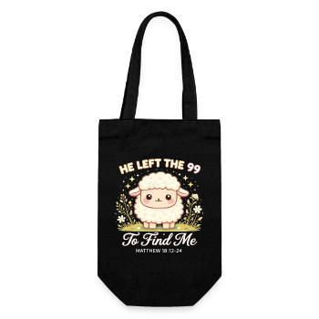 Lamb motif: He was looking for me Bible verse Sheep - Gift Bag for Bottles - black - Front