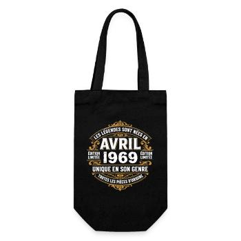 Millésime avril 1969 shirt Anniversaire Avril 1969 - Sac à bouteille - noir - Devant