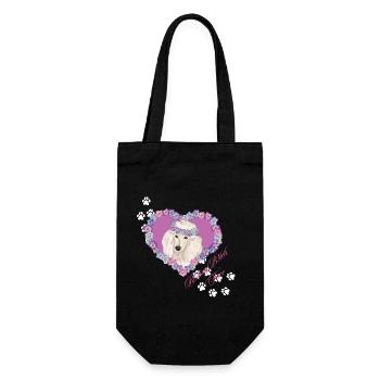 Caniche au visage de au repos - Sac à bouteille - noir - Devant