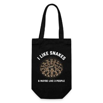 Ich mag Schlangen & vielleicht 3 Leute Design - Geschenkbeutel für Flaschen - Schwarz - Vorne