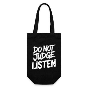 Ne juge pas, écoute - Sac à bouteille - noir - Devant