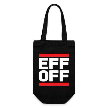 Slogan in Rot-Weiß - Geschenkbeutel für Flaschen - Schwarz - Vorne