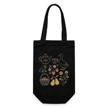 Douceur Champêtre: Nature and Vintage Tea - Gift Bag for Bottles - black - Front