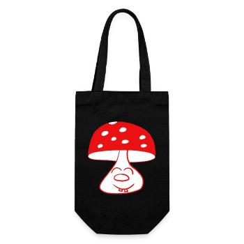 Champignon drôle drôle - Sac à bouteille - noir - Devant