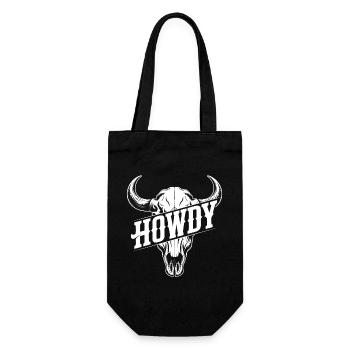 Howdy Schädel Western Print - Geschenkbeutel für Flaschen - Schwarz - Vorne