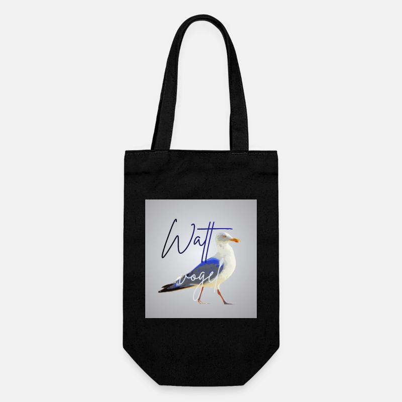 Wattvogel_3 - Geschenkbeutel für Flaschen - Schwarz