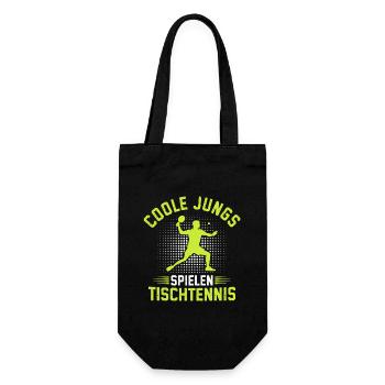 Coole Jungs Spielen Tischtennis  - Geschenkbeutel für Flaschen - Schwarz - Vorne