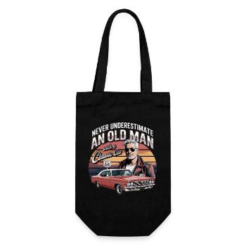 Ne sous-estimez jamais un vieil homme avec une voiture classique - Sac à bouteille - noir - Devant