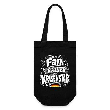 Heute bin ich Fan, Trainer und Krisenstab - Geschenkbeutel für Flaschen - Schwarz - Vorne