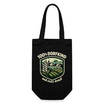 Dorfkind Ländliche Ernte - Geschenkbeutel für Flaschen - Schwarz - Vorne