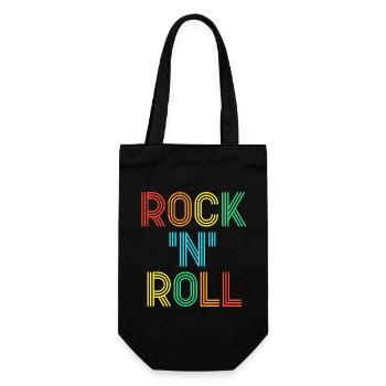 Rock'N'Roll Mehrfarbiger Retro-Neontext - Geschenkbeutel für Flaschen - Schwarz - Vorne