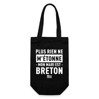 Plus Rien Ne M Etonne Mon Mari Est Breton T-Shi... - Sac à bouteille - noir - Devant