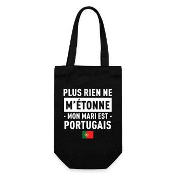 Plus Rien Ne M Etonne Mon Mari Est Portugais T-... - Sac à bouteille - noir - Devant