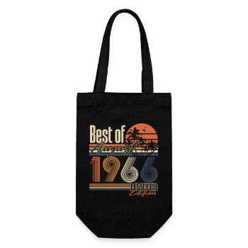 August 1966 Vintage Geburtstag Geschenk  Retro  - Geschenkbeutel für Flaschen - Schwarz - Vorne