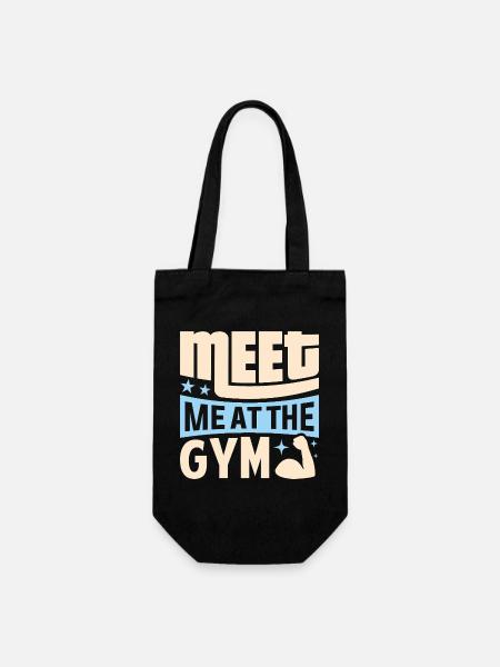 Meat Me at the Gym Fitness - jeu de mots - Sac à bouteille - noir
