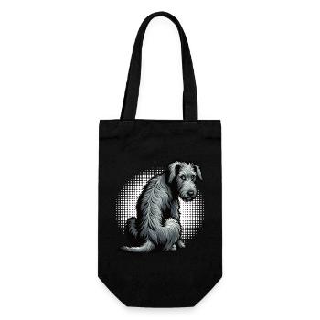 Irischer Wolfshund Wolfshundbesitzer Wolfshundfan - Geschenkbeutel für Flaschen - Schwarz - Vorne