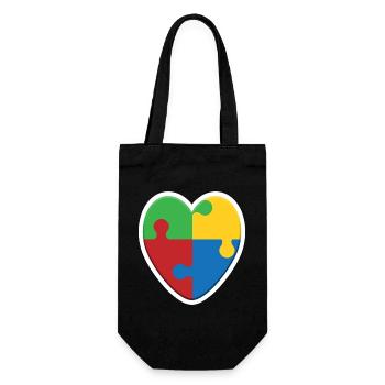 Puzzle du cœur de l’autisme - Sac à bouteille - noir - Devant