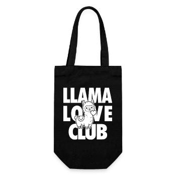 Llama Love Club – Llama with a heart - Gift Bag for Bottles - black - Front