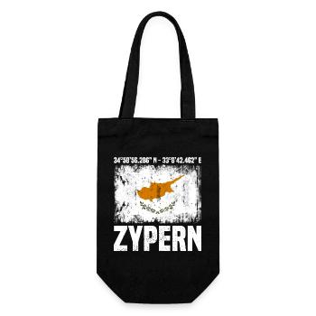 Zypern Koordinaten - Geschenkbeutel für Flaschen - Schwarz - Vorne