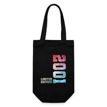 25. Geburtstag Limited Edition 2001 Jahrgang 2001 - Geschenkbeutel für Flaschen - Schwarz - Vorne