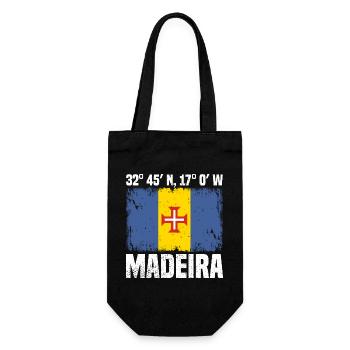 Madeira Coordinates - Gift Bag for Bottles - black - Front