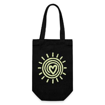 Sun Heart Hand Drawing - Gift Bag for Bottles - black - Front