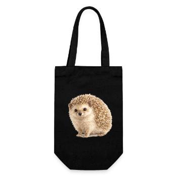 Water-coloured hedgehog cuddle motif - Gift Bag for Bottles - black - Front