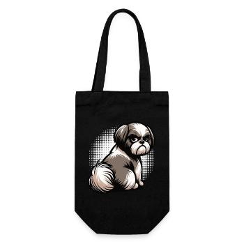 Shih tzu Shih tzus Shih tzu Besitzer Shih tzu fan - Geschenkbeutel für Flaschen - Schwarz - Vorne