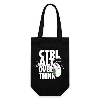 Ctrl Alt Overthink – Computer Nerd Humor - Geschenkbeutel für Flaschen - Schwarz - Vorne
