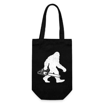 Bigfoot Kettensäge – Baumpfleger und Baumschneider - Geschenkbeutel für Flaschen - Schwarz - Vorne