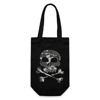 Skull in camouflage pattern - Gift Bag for Bottles - black - Front