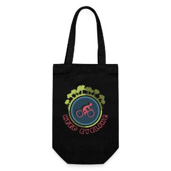 Fahrrad fahren Symbol Wald Natur Icon Logo - Geschenkbeutel für Flaschen - Schwarz - Vorne
