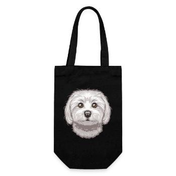 Maltese - Gift Bag for Bottles - black - Front
