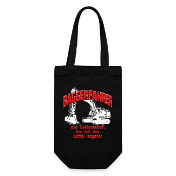 Baggerfahrer Leidenschaft Bagger - Geschenkbeutel für Flaschen - Schwarz - Vorne