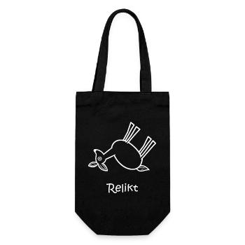 relikt, reh liegt, lustiges Reh, Reliquie - Geschenkbeutel für Flaschen - Schwarz - Vorne